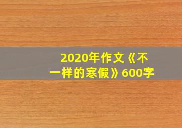 2020年作文《不一样的寒假》600字