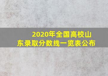 2020年全国高校山东录取分数线一览表公布