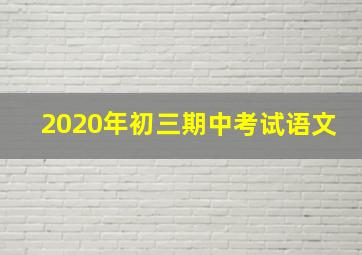 2020年初三期中考试语文