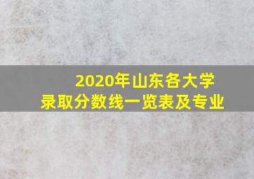 2020年山东各大学录取分数线一览表及专业