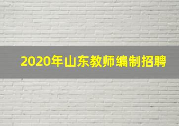 2020年山东教师编制招聘