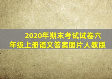 2020年期末考试试卷六年级上册语文答案图片人教版