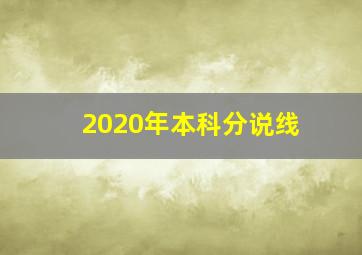 2020年本科分说线