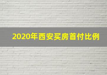 2020年西安买房首付比例