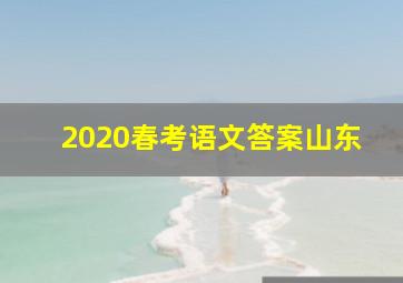 2020春考语文答案山东