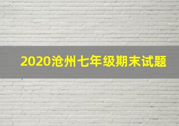 2020沧州七年级期末试题