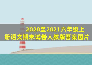 2020至2021六年级上册语文期末试卷人教版答案图片