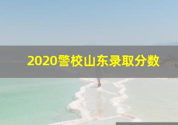 2020警校山东录取分数