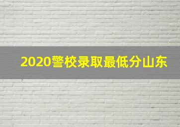 2020警校录取最低分山东