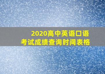 2020高中英语口语考试成绩查询时间表格