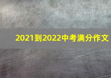 2021到2022中考满分作文