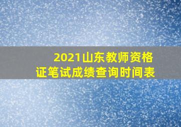 2021山东教师资格证笔试成绩查询时间表