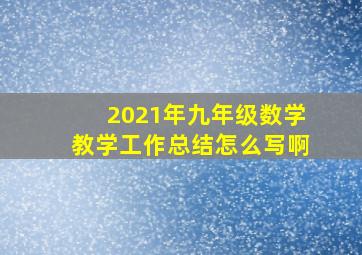 2021年九年级数学教学工作总结怎么写啊