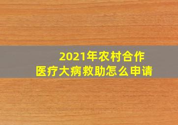 2021年农村合作医疗大病救助怎么申请