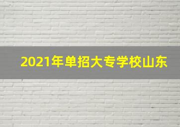 2021年单招大专学校山东