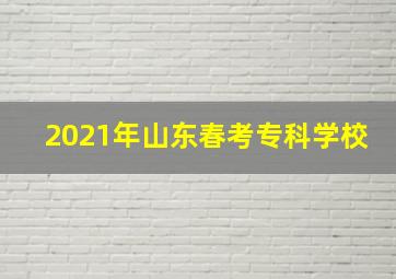 2021年山东春考专科学校