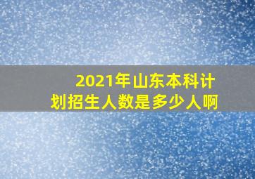 2021年山东本科计划招生人数是多少人啊