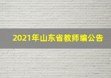 2021年山东省教师编公告