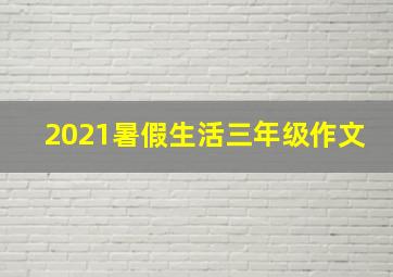 2021暑假生活三年级作文