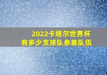 2022卡塔尔世界杯有多少支球队参赛队伍