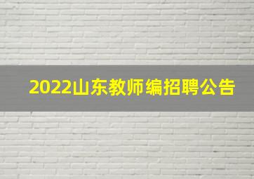 2022山东教师编招聘公告