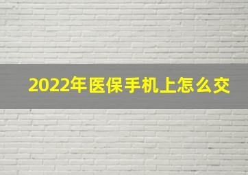 2022年医保手机上怎么交