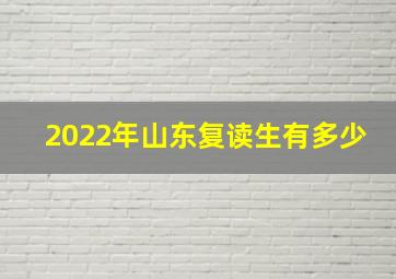 2022年山东复读生有多少