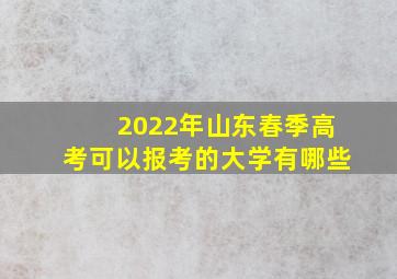 2022年山东春季高考可以报考的大学有哪些