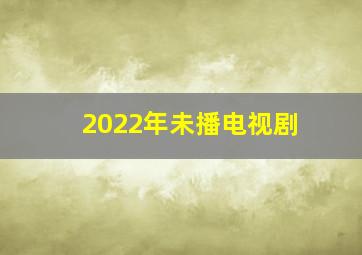 2022年未播电视剧