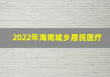 2022年海南城乡居民医疗