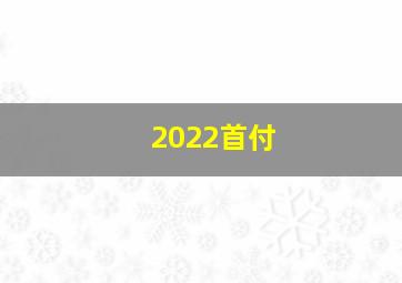 2022首付