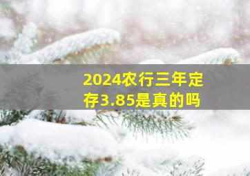 2024农行三年定存3.85是真的吗