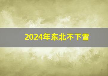 2024年东北不下雪