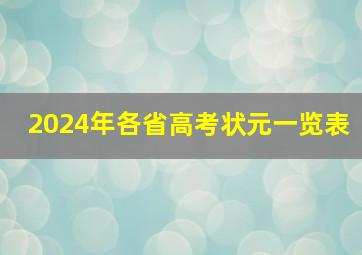 2024年各省高考状元一览表