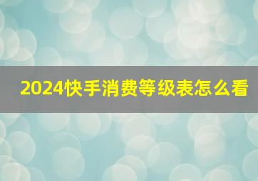 2024快手消费等级表怎么看