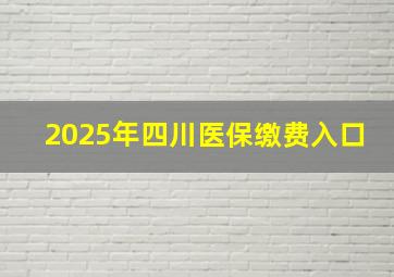 2025年四川医保缴费入口