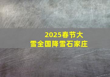 2025春节大雪全国降雪石家庄