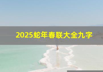 2025蛇年春联大全九字