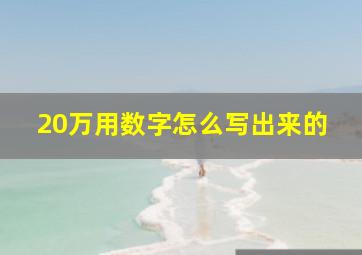 20万用数字怎么写出来的