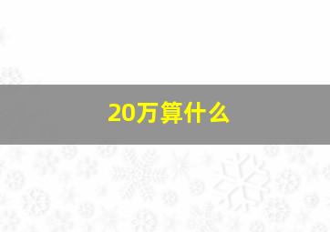 20万算什么