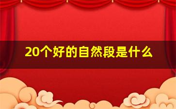 20个好的自然段是什么