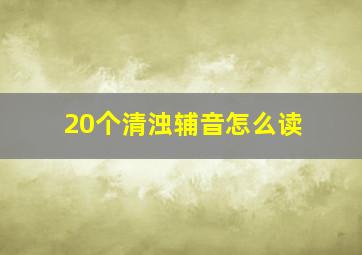 20个清浊辅音怎么读