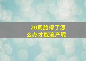 20周胎停了怎么办才能流产呢