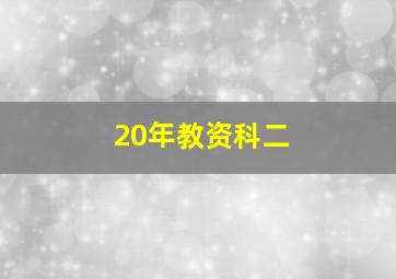 20年教资科二