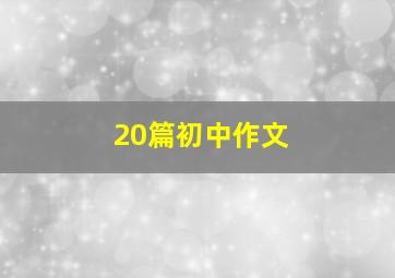 20篇初中作文