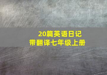 20篇英语日记带翻译七年级上册