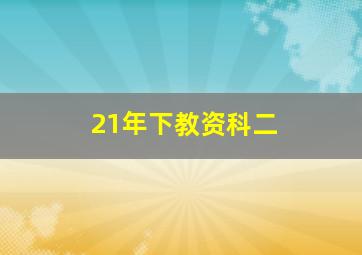 21年下教资科二