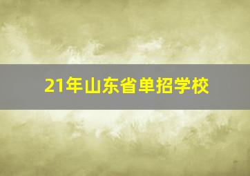 21年山东省单招学校