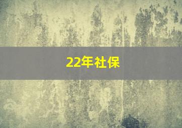 22年社保