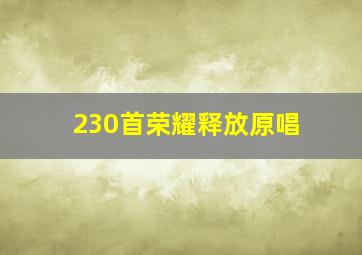 230首荣耀释放原唱